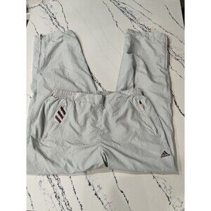 Adidas Vintage y2k Windbreaker Pants baggy wide leg Large Track Mineral Blue